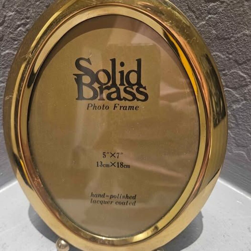 Solid Brass Oval Photo Frame